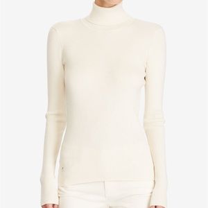 Polo Ralph Lauren Cream Ribbed Turtleneck Shirt